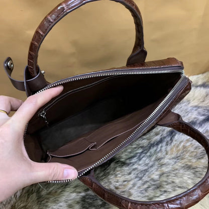 Men's briefcase Taiwanese crocodile osteoderm genuine leather business fashion crossbody shoulder bag men's handbag