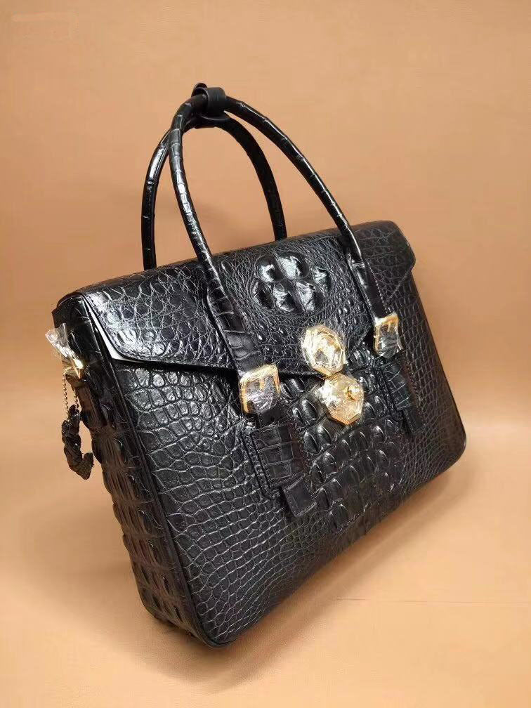 Taiwan Crocodile Skin Genuine Leather Men's Briefcase Casual Handbag Shoulder Bag