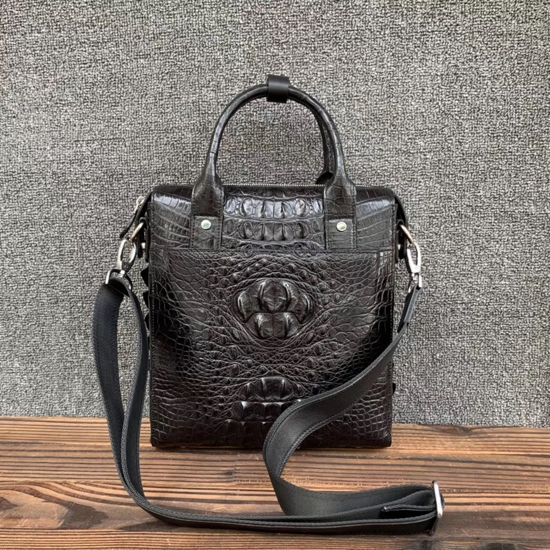 Men's briefcase Taiwanese crocodile osteoderm genuine leather business fashion crossbody shoulder bag men's handbag