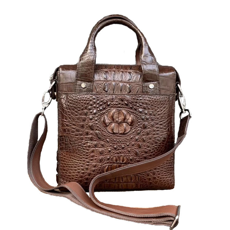 Men's briefcase Taiwanese crocodile osteoderm genuine leather business fashion crossbody shoulder bag men's handbag