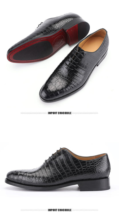 Crocodile Belly Skin Genuine Leather Men's Leather Shoes Business Formal Men's Shoes 