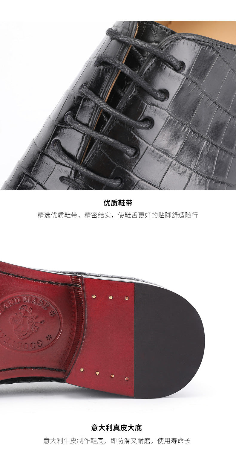 Crocodile Belly Skin Genuine Leather Men's Leather Shoes Business Formal Men's Shoes 