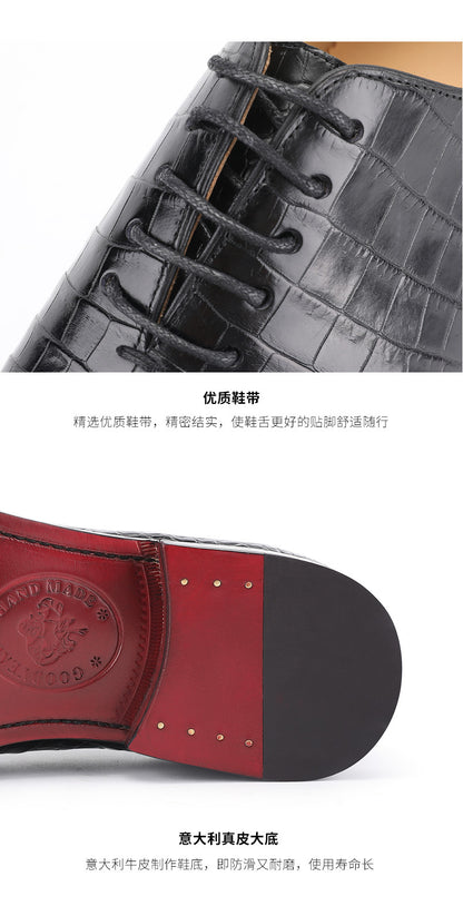 Crocodile Belly Skin Genuine Leather Men's Leather Shoes Business Formal Men's Shoes 