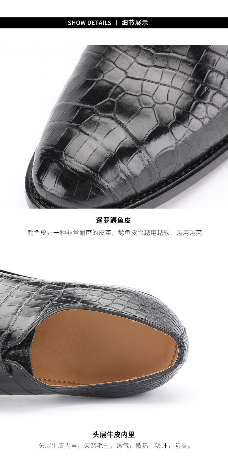 Crocodile Belly Skin Genuine Leather Men's Leather Shoes Business Formal Men's Shoes 