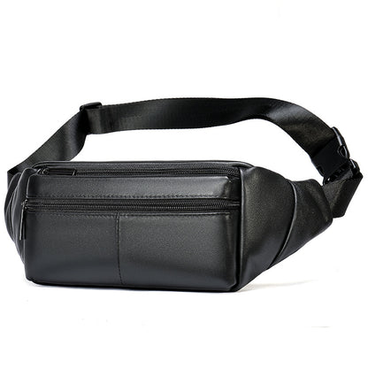 Men's Bust Bag Sheepskin Genuine Leather Sports Multifunctional Men's Waist Bag 