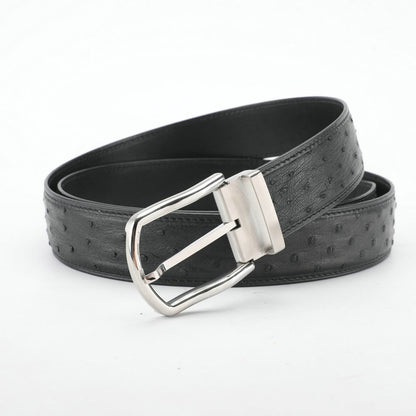 Men's Belt South Africa Ostrich Skin Genuine Leather High Quality Stylish Casual Men's Belt 