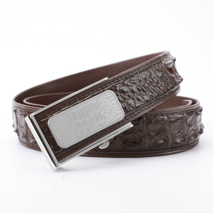 Men's Belt Siamese Crocodile Skin Genuine Leather High Quality Automatic Buckle Casual 