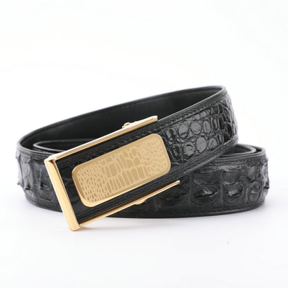 Men's Belt Siamese Crocodile Skin Genuine Leather High Quality Automatic Buckle Casual 