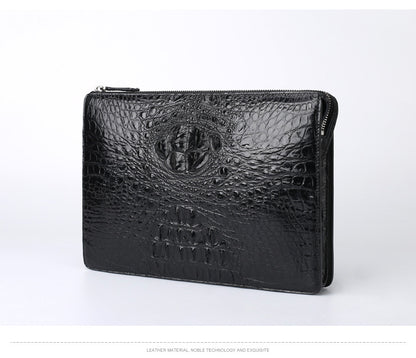 Siamese Crocodile Skin Genuine Leather Men's Bag Casual Commuting Business Handbag 