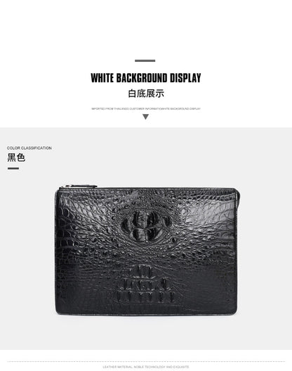 Siamese Crocodile Skin Genuine Leather Men's Bag Casual Commuting Business Handbag 