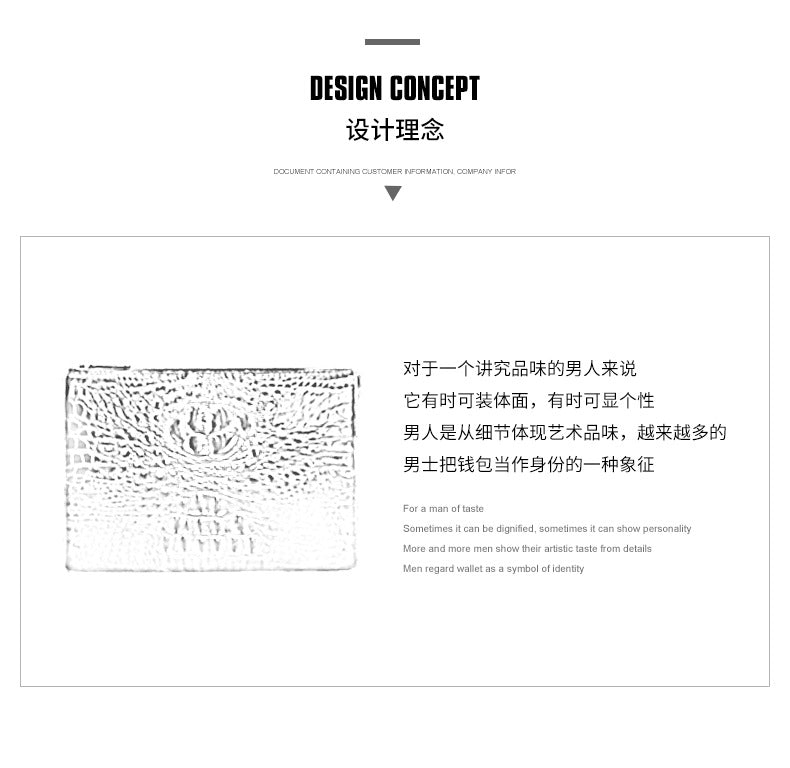 Siamese Crocodile Skin Genuine Leather Men's Bag Casual Commuting Business Handbag 