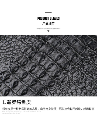 Siamese Crocodile Skin Genuine Leather Men's Bag Casual Commuting Business Handbag 