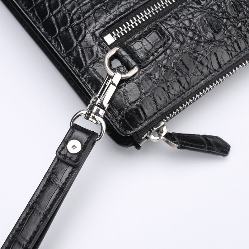 Siamese Crocodile Skin Genuine Leather Men's Bag Casual Commuting Business Handbag 