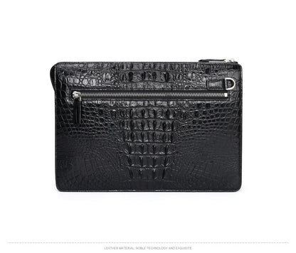 Siamese Crocodile Skin Genuine Leather Men's Bag Casual Commuting Business Handbag 
