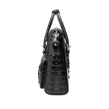 New Men's Briefcase Crocodile Skin Genuine Leather Handbag Commuting Work Business Business Bag for Men 