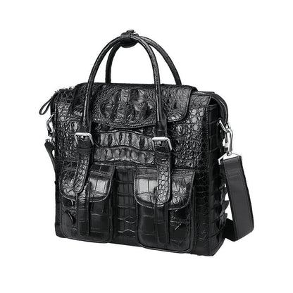 New Men's Briefcase Crocodile Skin Genuine Leather Handbag Commuting Work Business Business Bag for Men 