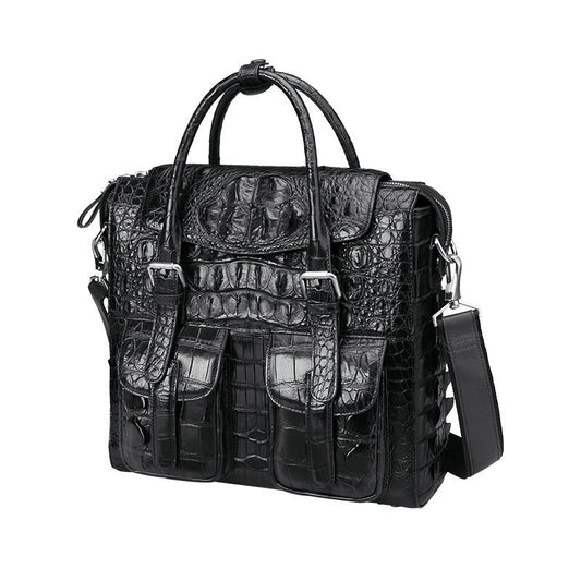 New Men's Briefcase Crocodile Skin Genuine Leather Handbag Commuting Work Business Business Bag for Men 