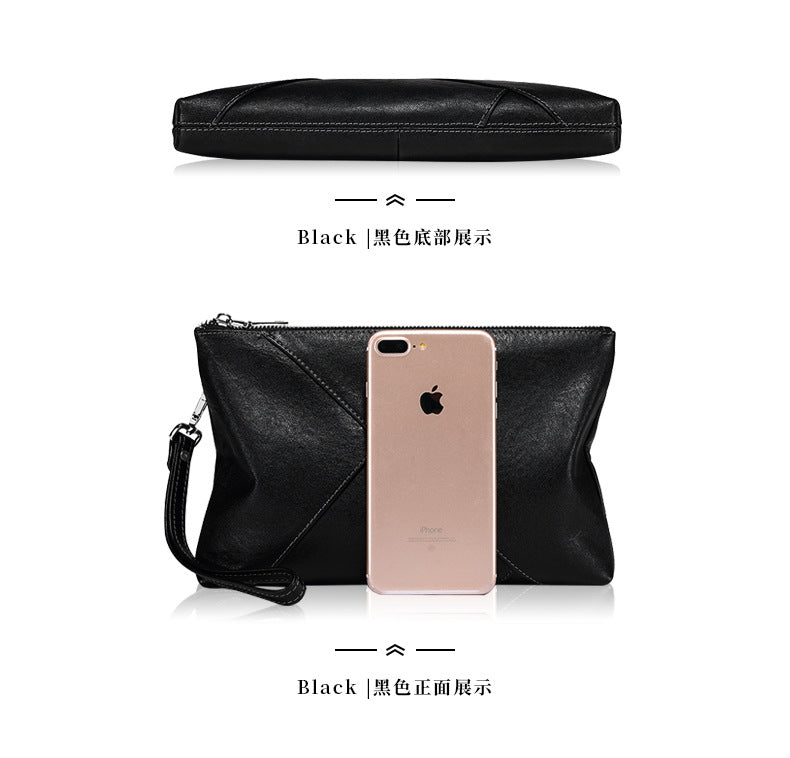 Men's Clutch Bag Made of Cowhide Genuine Leather High Quality Large Capacity Men's Handbag 