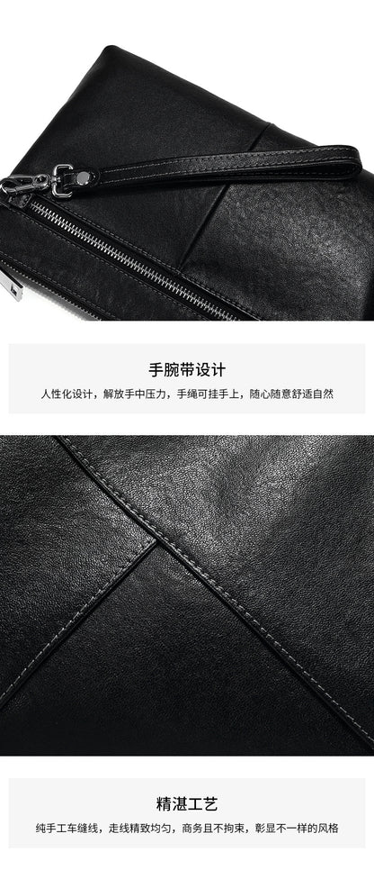 Men's Clutch Bag Made of Cowhide Genuine Leather High Quality Large Capacity Men's Handbag 
