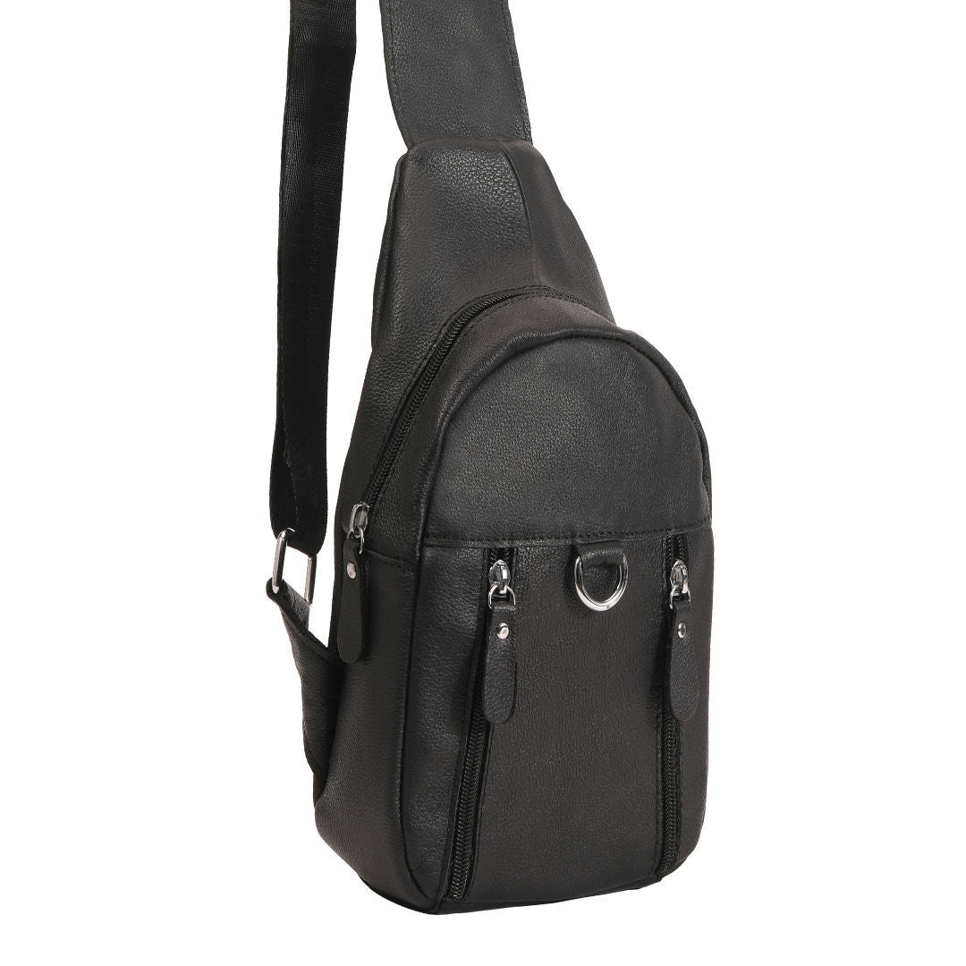 Men's bust bag genuine cowhide leather Korean fashion individuality retro casual shoulder bag crossbody bag for men 