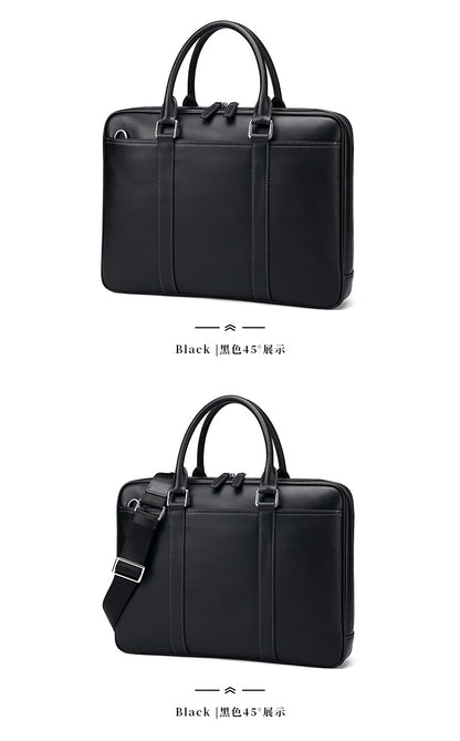 Men's briefcase business genuine cowhide leather casual simple crossbody shoulder bag handbag 
