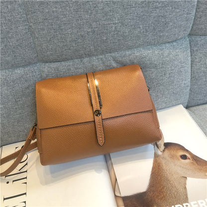 Cowhide single shoulder diagonal dual-use multi-layer cowhide bag genuine leather women's bag