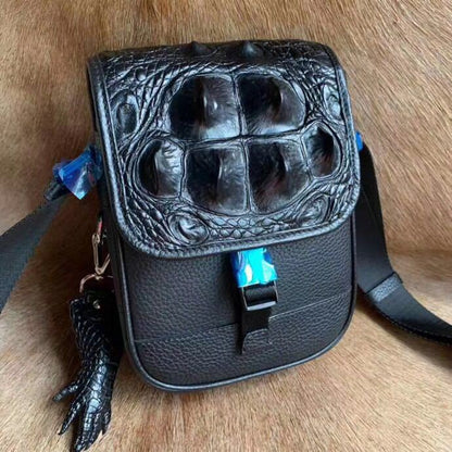 Men's Shoulder Bag Crocodile Skin Skull Skin Genuine Leather Casual Fashion Large Capacity Men's Crossbody Bag