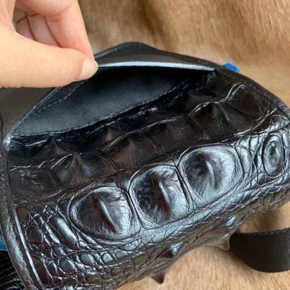 Men's Shoulder Bag Crocodile Skin Skull Skin Genuine Leather Casual Fashion Large Capacity Men's Crossbody Bag