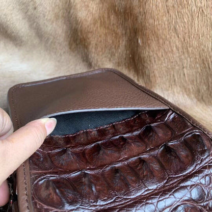 Men's Shoulder Bag Crocodile Skin Skull Skin Genuine Leather Casual Fashion Large Capacity Men's Crossbody Bag