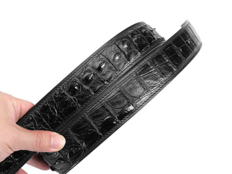 Siamese Crocodile Skin Genuine Leather Automatic Buckle Men's Belt Casual Business or Commuting 