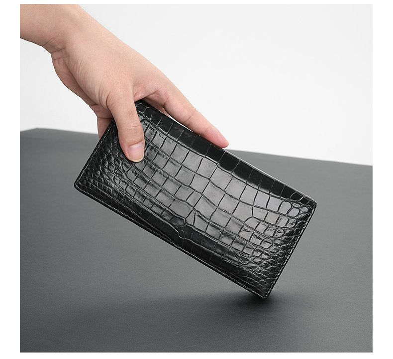 Crocodile skin long wallet men's wallet card bag genuine leather business wallet 
