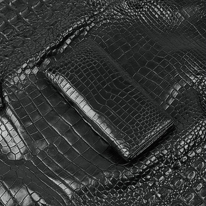 Crocodile skin long wallet men's wallet card bag genuine leather business wallet 
