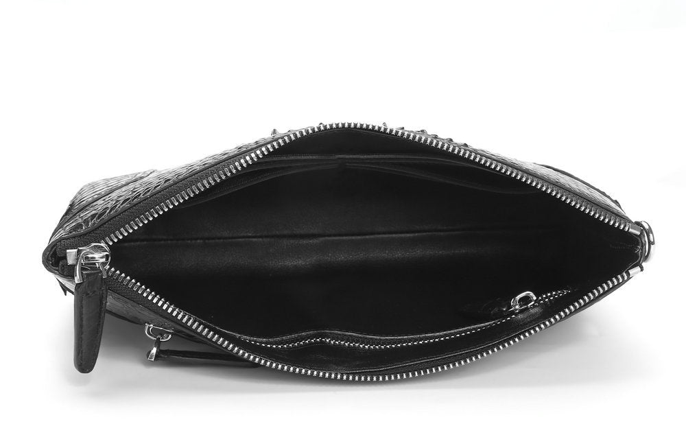 Siamese Crocodile Skin Handbag Genuine Leather Business Casual Men's Bag 