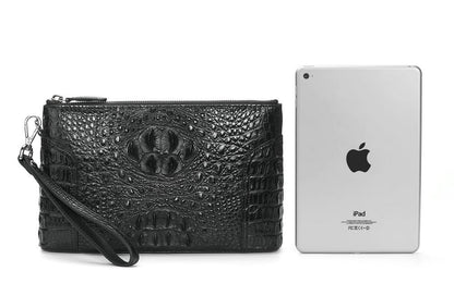 Siamese Crocodile Skin Handbag Genuine Leather Business Casual Men's Bag 