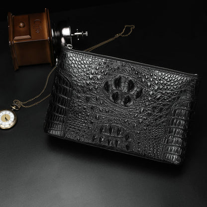 Siamese Crocodile Skin Handbag Genuine Leather Business Casual Men's Bag 