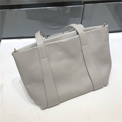 Zipper bag casual shoulder bag large capacity cowhide ladies bag genuine leather tote bag diagonal shoulder bag