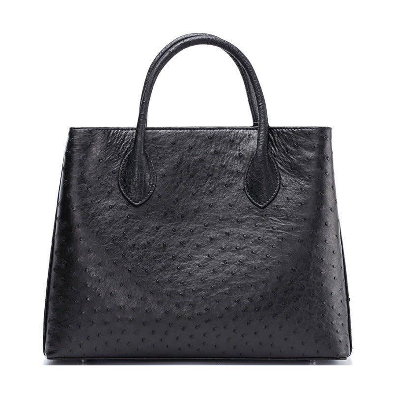Fashionable Ostrich Leather Women's Bag Genuine Ostrich Leather Large Capacity Casual Handbag Leather Tote Bag