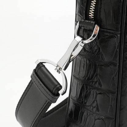 Siamese Crocodile Skin Briefcase Men's Bag Genuine Leather Shoulder Bag Crossbody Business Bag Handbag 