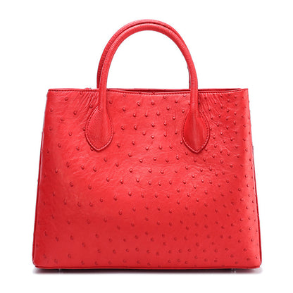 Fashionable Ostrich Leather Women's Bag Genuine Ostrich Leather Large Capacity Casual Handbag Leather Tote Bag