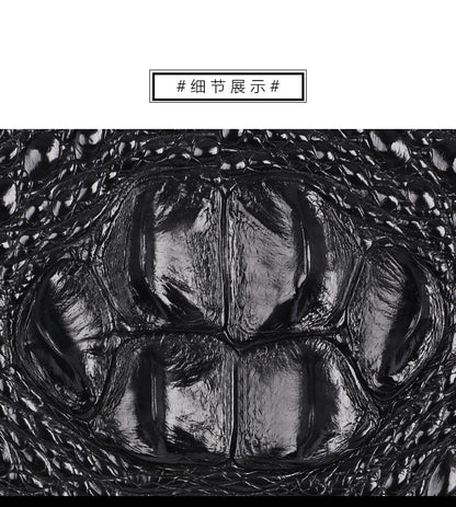 Men's Shoulder Bag Crocodile Skin Genuine Leather Multifunctional Large Capacity Casual Business Crossbody Bag 