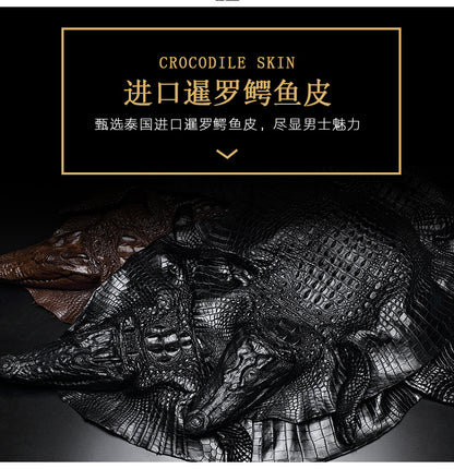 Siamese Crocodile Skin Genuine Leather Men's Belt High Quality Casual Business Gentleman Belt 