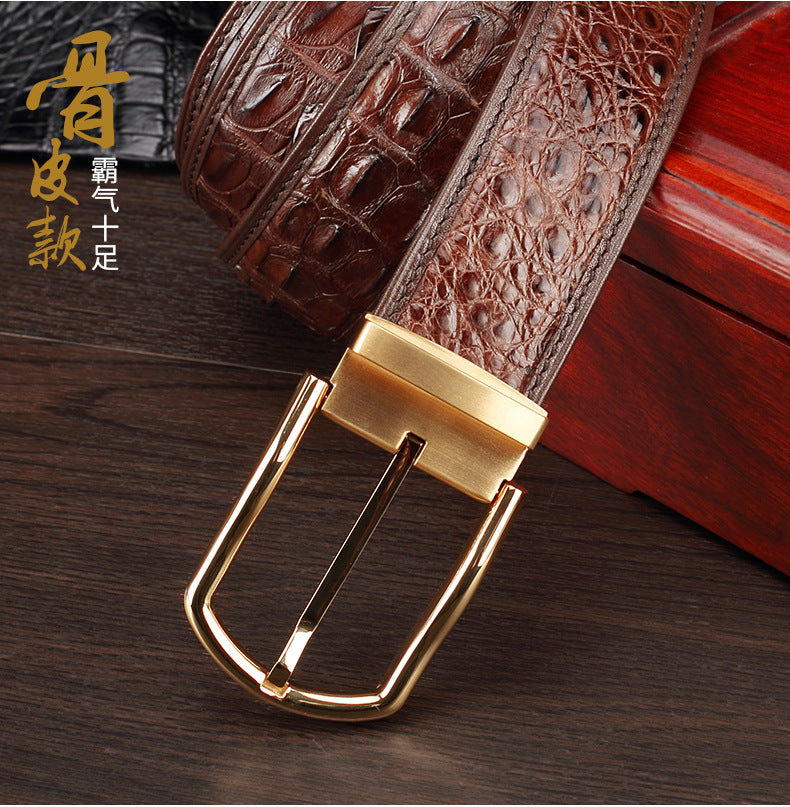Siamese Crocodile Skin Genuine Leather Men's Belt High Quality Casual Business Gentleman Belt 