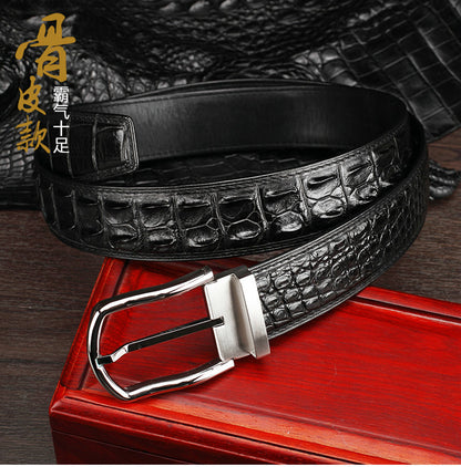 Siamese Crocodile Skin Genuine Leather Men's Belt High Quality Casual Business Gentleman Belt 