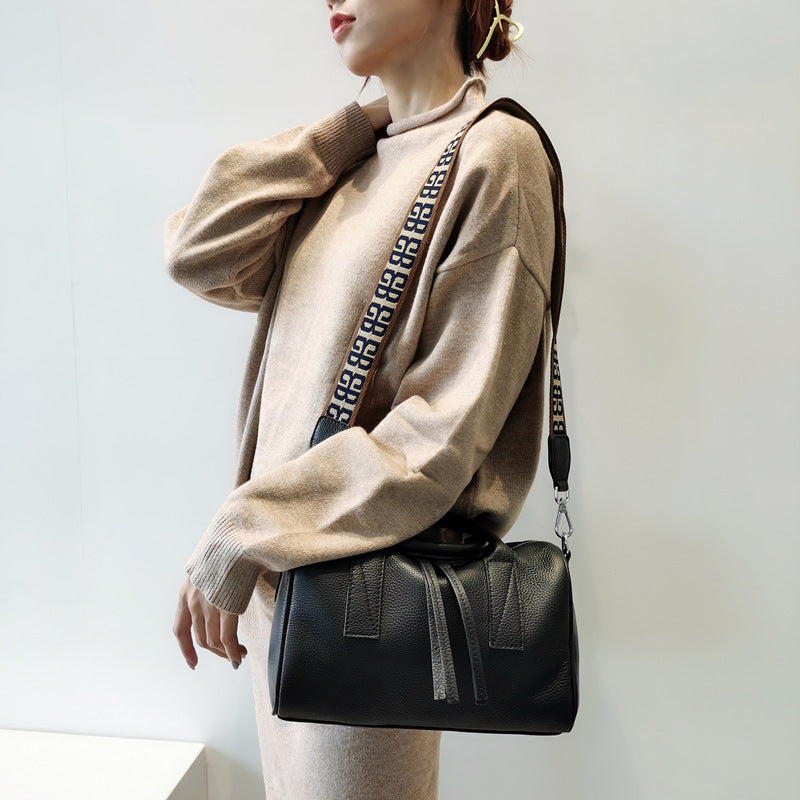 Large Capacity Genuine Leather Women Handbag Crossbody Bag Atmospheric 2way Bag Casual Leather Tote Bag