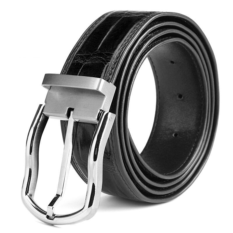 Siamese Crocodile Skin Genuine Leather Men's Belt High Quality Casual Business Gentleman Belt 