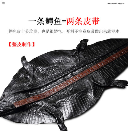 Siamese Crocodile Skin Genuine Leather Men's Belt High Quality Casual Business Gentleman Belt 