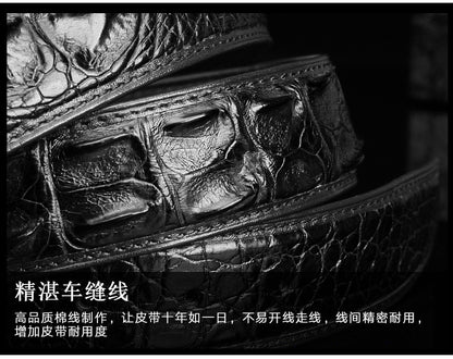 Siamese Crocodile Skin Genuine Leather Men's Belt High Quality Casual Business Gentleman Belt 