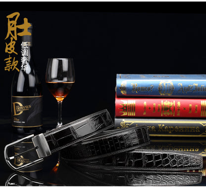 Siamese Crocodile Skin Genuine Leather Men's Belt High Quality Casual Business Gentleman Belt 