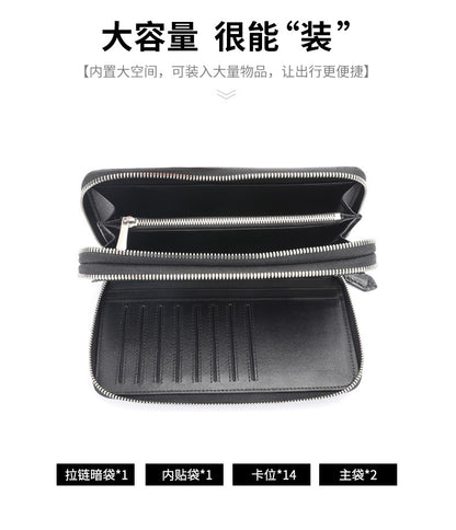 Crocodile skin long wallet Men's wallet Genuine leather card holder Business casual wallet Handbag 