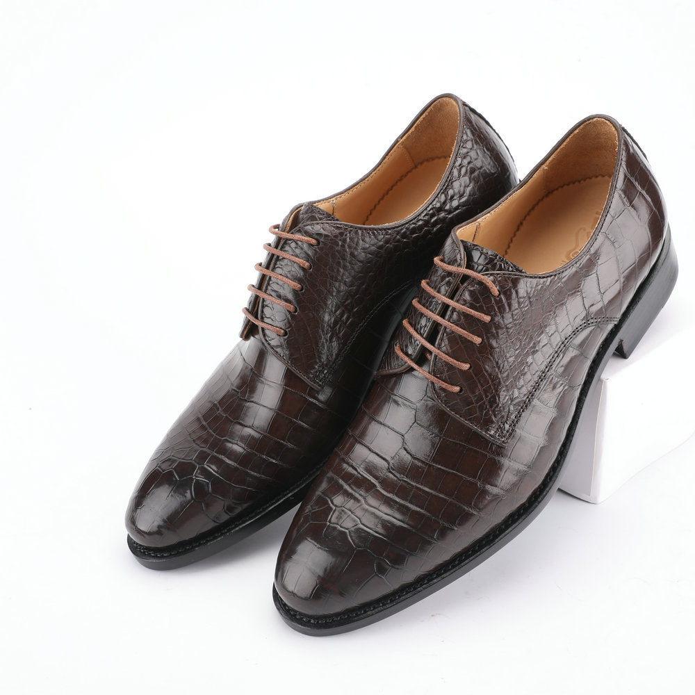 Men's Crocodile Leather Shoes Genuine Leather Casual Formal Business Shoes 